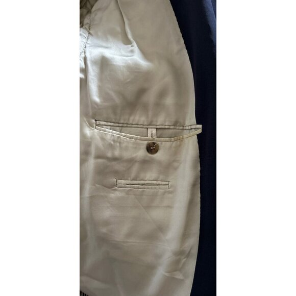 PAUL STUART Sport Blazer 100% Wool Navy Blue Jacket Gold Buttons Size 48/XLong - Picture 12 of 13